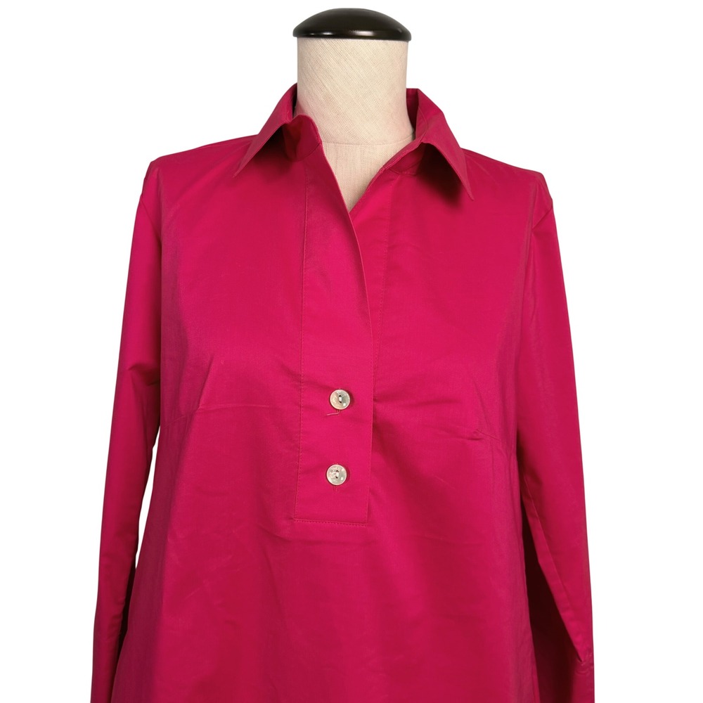 HINSON WU Aileen Dress Fuchsia Pink Button Front Collared‎ Shirt Dress XS - Picture 3 of 9